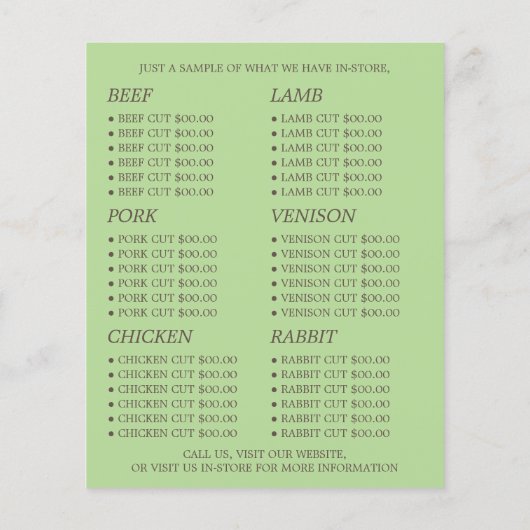 Prospectus 11,4 Cm X 14,2 Cm Publicité Mouton, Agriculteur & Boucher (Dos)