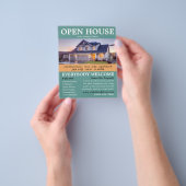 Prospectus 11,4 Cm X 14,2 Cm Publicité Open House Realtor élégant (main)