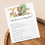 Prospectus 11,4 Cm X 14,2 Cm Qui connaît maman meilleur jeu Animaux Baby shower<br><div class="desc">Qui connaît maman le mieux? jeu présente des animaux de forêt illustration.</div>