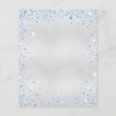 Prospectus 11,4 Cm X 14,2 Cm Quinceanera argent bleu hiver invitation budget (Dos)