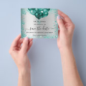 Prospectus 11,4 Cm X 14,2 Cm Quinceanera argent budget turquoise enregistrer la (main)