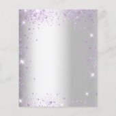 Prospectus 11,4 Cm X 14,2 Cm Quinceanera argent violet invitation budget (Dos)