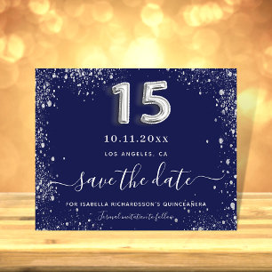 Prospectus 11,4 Cm X 14,2 Cm Quinceañera bleu marine argent budget économiser l
