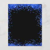 Prospectus 11,4 Cm X 14,2 Cm Quinceanera noir royal bleu budget invitation (Dos)