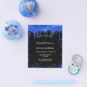 Prospectus 11,4 Cm X 14,2 Cm Quinceanera noir royal bleu budget invitation (Simple)