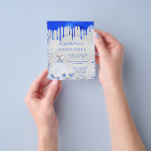 Prospectus 11,4 Cm X 14,2 Cm Quinceanera royal bleu argent invitation budget (main)