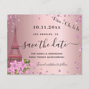 Prospectus 11,4 Cm X 14,2 Cm Quinze ans, rose poudré, Paris, petit budget, save