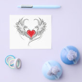 Prospectus 11,4 Cm X 14,2 Cm Red Angel Coeur avec ailes (Simple)