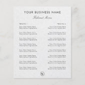 Prospectus 11,4 Cm X 14,2 Cm Restaurant élégant Grey Kraft Menu & Logo (Devant)
