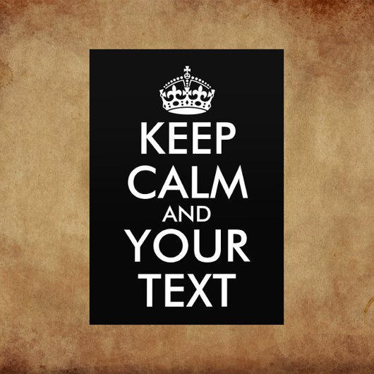 Prospectus 11,4 Cm X 14,2 Cm Restez calme et continuez - Créez votre propre