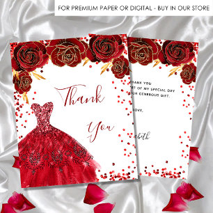 Prospectus 11,4 Cm X 14,2 Cm Robe blanche rouge fleurie anniversaire merci budg