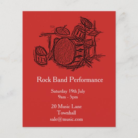 Prospectus 11,4 Cm X 14,2 Cm Rock band music performance (Devant)