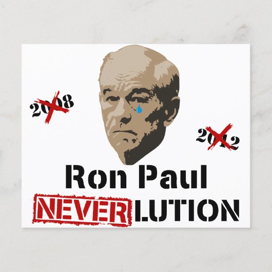 Prospectus 11,4 Cm X 14,2 Cm Ron Paul 2012 Révolution Neverlution (Devant)