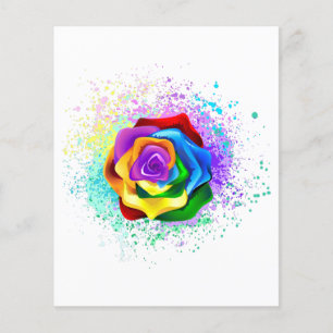 Prospectus 11,4 Cm X 14,2 Cm Rose arc-en-ciel colorée