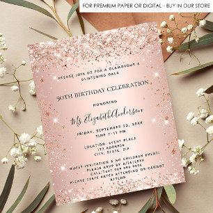 Prospectus 11,4 Cm X 14,2 Cm Rose d'anniversaire budgétaire invitation officiel
