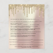 Prospectus 11,4 Cm X 14,2 Cm Rose de libération d'exonération de responsabilité (Dos)