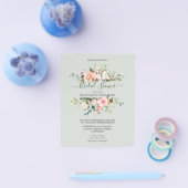 Prospectus 11,4 Cm X 14,2 Cm Rose - Douche nuptiale. Invitation Au Budget. (Simple)