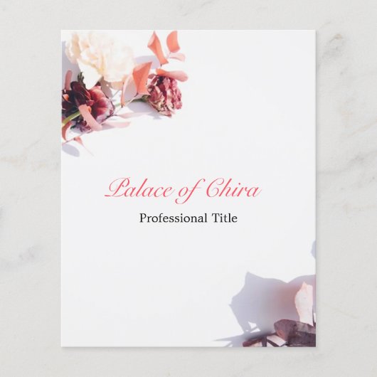 Prospectus 11,4 Cm X 14,2 Cm Rose floral (Devant)