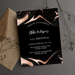 Prospectus 11,4 Cm X 14,2 Cm Rose noir marbre d'or budget anniversaire<br><div class="desc">Veuillez noter que cette invitation est sur papier de prospectus et très mince. Les enveloppes ne sont pas incluses. Pour des invitations plus épaisses (même conception), veuillez visiter notre magasin. Un arrière - plan noir. Décoré de veines de marbre doré rose. Personnalisez et ajoutez votre nom et les détails de...</div>