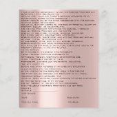 Prospectus 11,4 Cm X 14,2 Cm Rose vert EYELASH EXTENSION RELEVER WAIVER (Dos)