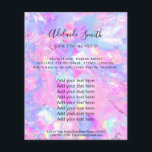 Prospectus 11,4 Cm X 14,2 Cm rose violet opaque pierre FAUX holographe Flyer<br><div class="desc">salon de beauté professionnel maquillage artiste flyer</div>