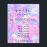 Prospectus 11,4 Cm X 14,2 Cm rose violet opaque pierre FAUX holographe Flyer<br><div class="desc">salon de beauté professionnel maquillage artiste flyer</div>