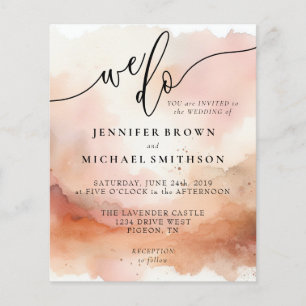 Prospectus 11,4 Cm X 14,2 Cm RoseGold Tons Terreux Aquarelle Mariage Nous Nous