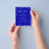 Prospectus 11,4 Cm X 14,2 Cm Royal blue parties scintillant mariage menu (main)