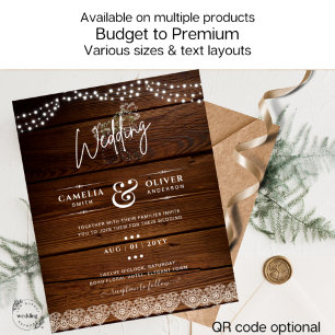 Prospectus 11,4 Cm X 14,2 Cm Rustic Lace Mason Jar Lights Gypsophila Wedding