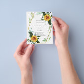 Prospectus 11,4 Cm X 14,2 Cm Rustique BOHO Sunflowers Mariage de verdure (main)