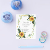 Prospectus 11,4 Cm X 14,2 Cm Rustique BOHO Sunflowers Mariage de verdure (Simple)