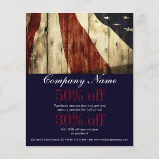 Prospectus 11,4 Cm X 14,2 Cm Rustique Patriotique American Bois Construction
