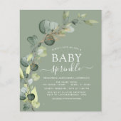 Prospectus 11,4 Cm X 14,2 Cm Sage Green Baby Sprinkler Douche Invitation (Devant)