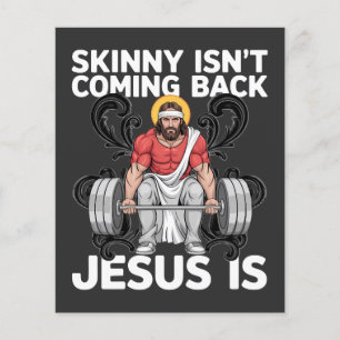 Prospectus 11,4 Cm X 14,2 Cm Salle de sport Jésus Workout Skinny ne revient pas