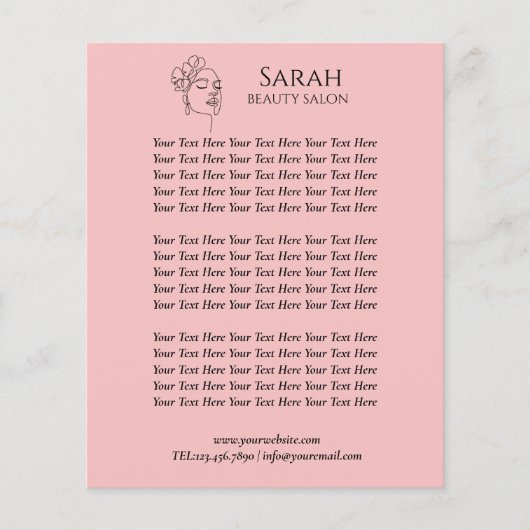 Prospectus 11,4 Cm X 14,2 Cm Salon de beauté (Devant)