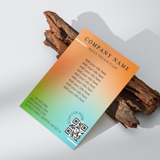 Prospectus 11,4 Cm X 14,2 Cm Salon de beauté Dégradé holographique