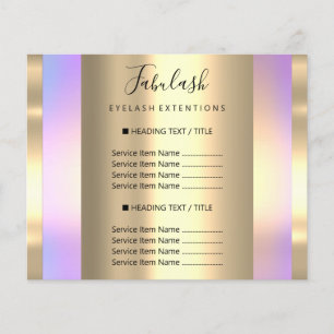 Prospectus 11,4 Cm X 14,2 Cm Salon de beauté Maquillage Or Rose Ongles Violet