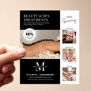 Prospectus 11,4 Cm X 14,2 Cm Salon moderne minimaliste Beauté Business Marketin