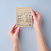 Prospectus 11,4 Cm X 14,2 Cm Sandy Beach, Salon de bronzage Publicité (main)