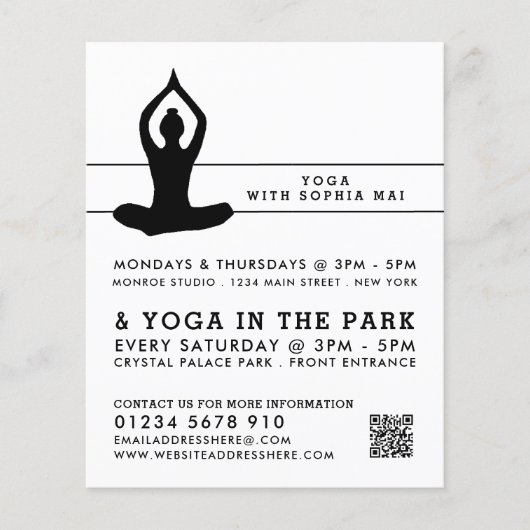 Prospectus 11,4 Cm X 14,2 Cm Sappart Modern Yoga Class Advertising Flyer (Devant)