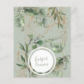 Prospectus 11,4 Cm X 14,2 Cm save the date Eucalyptus Gold Boho Modern budget (Dos)