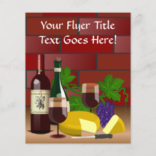 Prospectus 11,4 Cm X 14,2 Cm Scène de table de fromage et de vin