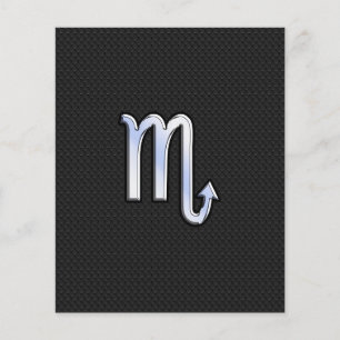 Prospectus 11,4 Cm X 14,2 Cm Scorpio Zodiac chrome comme Signe peau de serpent