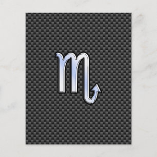 Prospectus 11,4 Cm X 14,2 Cm Scorpio Zodiac Sign on Carbon Fibre Print