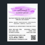 Prospectus 11,4 Cm X 14,2 Cm Script Aquarelle violet brosse Artiste maquillage<br><div class="desc">Script Aquarelle Purple Brosse Maquillage Artiste Publicité Flyers Par Le Magasin Carte de visite.</div>