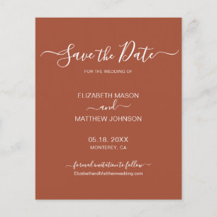 Prospectus 11,4 Cm X 14,2 Cm Script De Rouille En Terracotta Budget Enregistrer