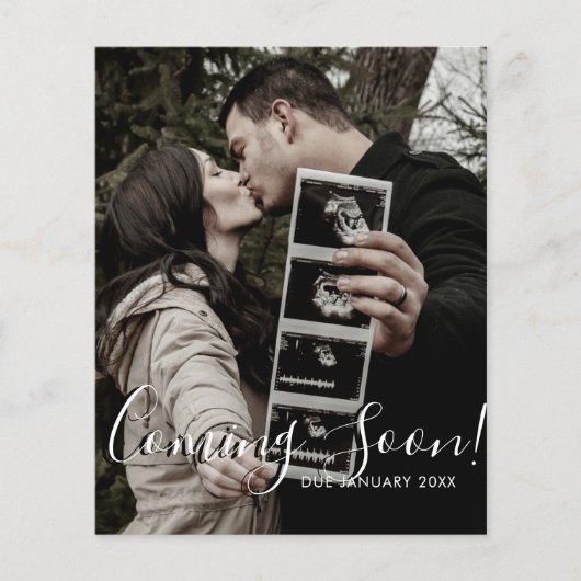 Prospectus 11,4 Cm X 14,2 Cm Script Photo Ultrasound Prochainement Grossesse (Devant)