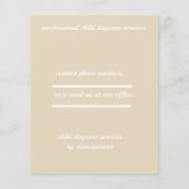 Prospectus 11,4 Cm X 14,2 Cm service de garderie flyer (Dos)