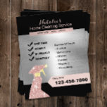 Prospectus 11,4 Cm X 14,2 Cm Service de nettoyage à domicile Garderie de maison<br><div class="desc">Rose Gold Home Cleaning House Keeping Service Flyers.</div>