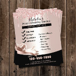 Prospectus 11,4 Cm X 14,2 Cm Service de nettoyage à domicile Rose Gold Parties<br><div class="desc">Service De Nettoyage À Domicile Rose Moderne Parties scintillant Or Drips Flyers.</div>
